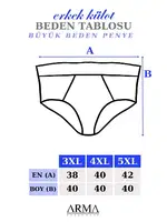 Erkek Beyaz Battal Pamuklu Külot Arma Yıldız 9145 Beyaz detay görünüm