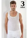 Erkek Beyaz File Atlet 3'lü Paket Arma Yıldız 1121 - 3 ADET