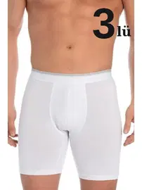Arma Yıldız Erkek Beyaz Likralı Uzun Boxer 3'lü Paket Arma Yıldız 1173 - 3 ADET