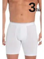 Erkek Beyaz Likralı Uzun Boxer 3'lü Paket Arma Yıldız 1173 - 3 ADET Beyaz