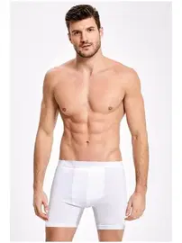 Arma Yıldız Erkek Beyaz Likralı Uzun Boxer Arma Yıldız 1173