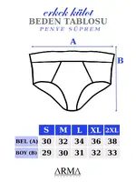 Erkek Beyaz Pamuklu Külot Arma Yıldız 1117 Beyaz farklı açı