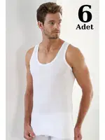 Erkek Beyaz Penye Atlet 6lı Paket Arma Yıldız 1107 - 6 ADET Beyaz