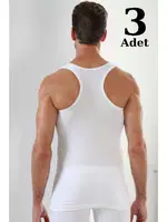 Erkek Beyaz Ribana Sporcu Atlet 3lü Paket Arma Yıldız 1008 - 3 ADET Beyaz