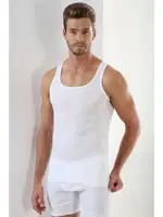 Erkek Beyaz Ribana Sporcu Atlet 3lü Paket Arma Yıldız 1008 - 3 ADET Beyaz detay görünüm