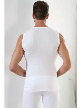 Arma Yıldız Erkek Beyaz Ribana Yuvarlak Yaka Kolsuz Atlet Arma Yıldız 1110 - Alternatif Görünüm