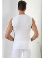 Erkek Beyaz Ribana Yuvarlak Yaka Kolsuz Atlet Arma Yıldız 1110 Beyaz detay görünüm