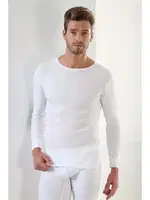 Erkek Beyaz Uzun Kol Yuvarlak Yaka Badi Arma Yıldız 1128 Beyaz
