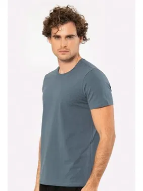 Cacharel Pamuklu Bisiklet Yaka Likralı Erkek T-shirt 1331