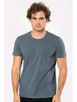 Pamuklu Bisiklet Yaka Likralı Erkek T-shirt 1331 MAVİ1 detay görünüm