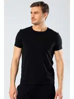 Erkek Bisiklet Yaka Likralı T-shirt Cacharel 1331/ Siyah detay görünüm