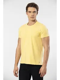 Cacharel Bisiklet Yaka Pamuklu Likralı Erkek T-shirt Cacharel 1331