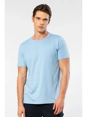 Cacharel Bisiklet Yaka Modal Mavi Erkek T-shirt Cacharel 2169/Açık Mavi