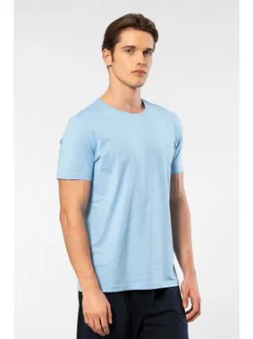 Cacharel Bisiklet Yaka Modal Mavi Erkek T-shirt Cacharel 2169/Açık Mavi - Alternatif Görünüm