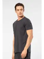 Bisiklet Yaka Kısa Kollu Erkek T-shirt Cacharel 2169 Antrasit detay görünüm