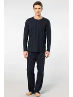 Lacivert Uzun Kollu Modal Bisiklet Yaka Pijama Takımı Cacharel 2244 Lacivert detay görünüm