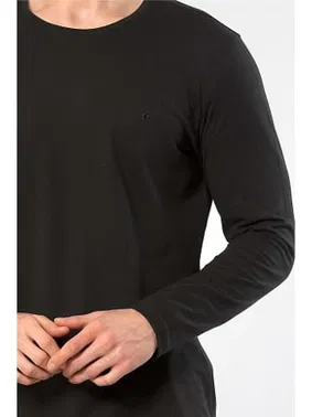 Cacharel Bisiklet Yaka Uzun Kollu Nakış Logolu Modal Erkek Pijama Takımı Cacharel 2244 - Alternatif Görünüm