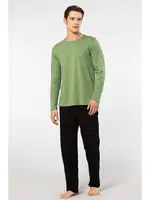 Yeşil Bisiklet Yaka Uzun Kollu Modal Erkek Pijama Takımı Cacharel 2244 Yeşil