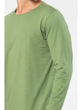 Cacharel Yeşil Bisiklet Yaka Uzun Kollu Modal Erkek Pijama Takımı Cacharel 2244 - Alternatif Görünüm