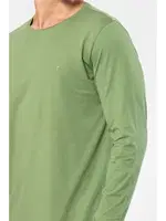 Yeşil Bisiklet Yaka Uzun Kollu Modal Erkek Pijama Takımı Cacharel 2244 Yeşil detay görünüm