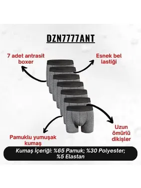 Darkzone Erkek Boxer Antrasit 7'Li Set Darkzone DZN7777ANT - Alternatif Görünüm