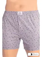 Erkek Boxer Desenli Süprem %100 Pamuk ÖTS 2651 Gri