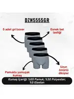 Erkek Boxer Gri 5'Li Set Darkzone DZN5555GR detay görünüm