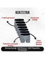 Erkek Boxer Gri 7'Li Set Darkzone DZN7777GR detay görünüm