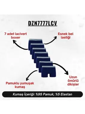 Darkzone Erkek Boxer Lacivert 7'Li Set Darkzone DZN7777LCV - Alternatif Görünüm