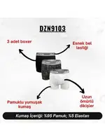 Erkek Boxer Pamuklu 3'Lü Set Darkzone DZN9103 farklı açı
