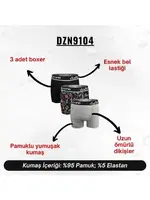 Erkek Boxer Pamuklu 3'Lü Set Darkzone DZN9104 farklı açı