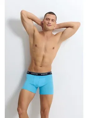 Wooster Erkek Boxer Pamuklu Mavi Strech Cotton Wooster W-039 - 3 Adet