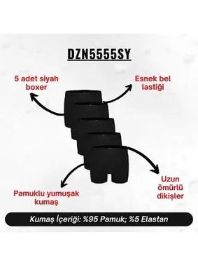 Darkzone Erkek Boxer Siyah 5'Li Set Darkzone DZN5555SY - Alternatif Görünüm