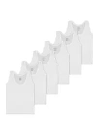 Arma Yıldız Erkek Çocuk Beyaz Ribana Atlet 6lı Paket Arma Yıldız 5546 - 6 ADET