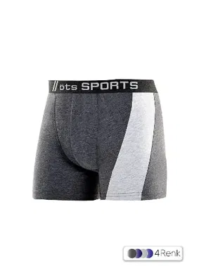 Öts İç Giyim Erkek Çocuk Boxer şerit Kumaş Detaylı Likralı ÖTS 7266 - 6 ADET