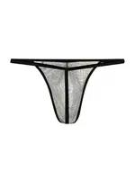 Erkek Desenli Siyah String  Darkzone DZN6674 detay görünüm