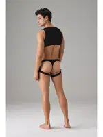 Erkek Fantezi Jartiyer Detaylı String Body Doreanse 3043 Siyah detay görünüm