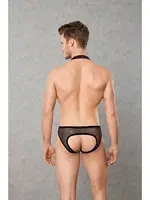 Erkek File Kumaş Askılı Jockstrap Body Doreanse 3053 Siyah detay görünüm