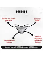 Erkek Gri Deri String  Darkzone DZN6693 görsel 8