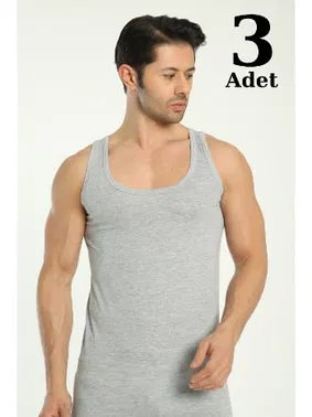 Arma Yıldız Erkek Gri Pamuklu Loklu Atlet 3'lü Paket Arma Yıldız 1108 - 3 ADET