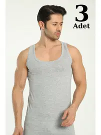 Arma Yıldız Erkek Gri Pamuklu Loklu Atlet 3'lü Paket Arma Yıldız 1108 - 3 ADET