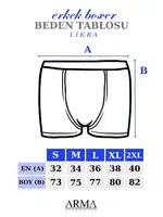 Erkek Gri Penye Likralı Boxer Arma Yıldız 1144 Gri farklı açı