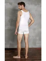 Erkek Kaşkorse %92 Pamuk Atlet Doreanse 2206 Beyaz detay görünüm
