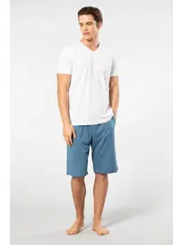 Cacharel Cepli Kısa Kollu Modal Bermuda Erkek Pijama Takım Cacharel 2193