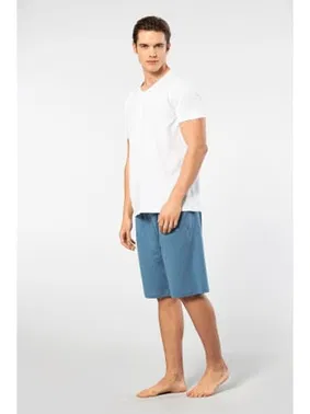 Cacharel Cepli Kısa Kollu Modal Bermuda Erkek Pijama Takım Cacharel 2193 - Alternatif Görünüm