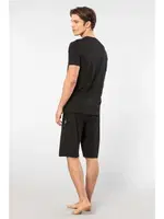 Şortlu Kısa Kollu Modal Cepli Erkek Pijama Takım Cacharel 2193 Siyah görsel 4