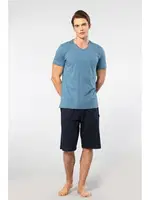 Bermuda Erkek Kısa Kollu Modal Pijama Takımı Cacharel 2193 İndigo