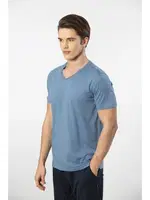 Bermuda Erkek Kısa Kollu Modal Pijama Takımı Cacharel 2193 İndigo detay görünüm