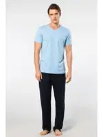 Kısa Kollu Modal Erkek Pijama Takımı Cacharel 2192 Açık Mavi