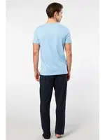 Kısa Kollu Modal Erkek Pijama Takımı Cacharel 2192 Açık Mavi görsel 4